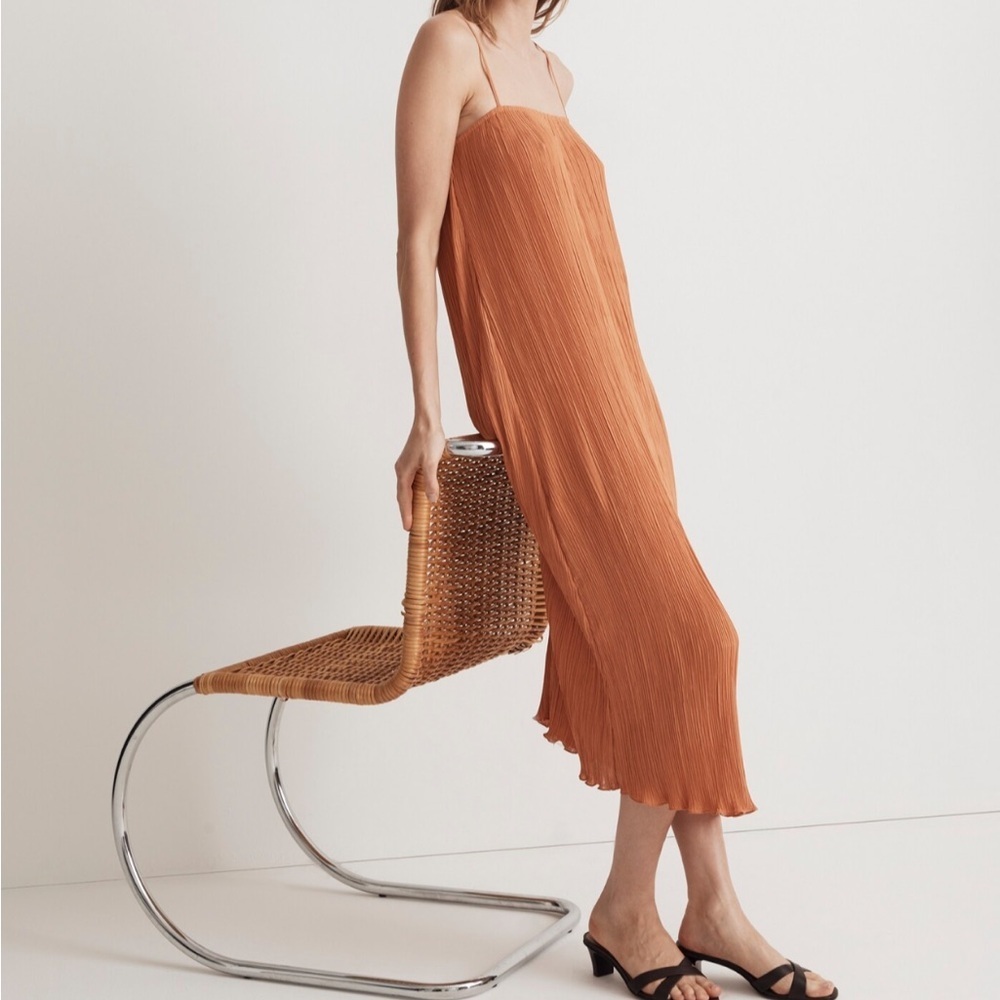 Madewell Goldie Dress In Plisse Sunset Haze Women’s Size 0